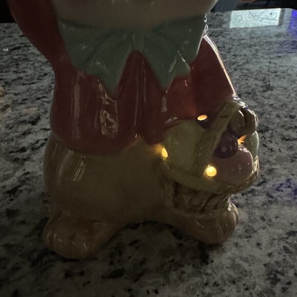 Mr Christmas Cottontail Easter Bunny Plate Cake Stand Lighted Pie Rabbit 10.5” - Picture 3 of 14